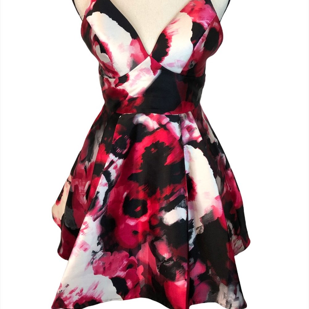 B Darlin short prom party dress floral size 5/6 with pockets